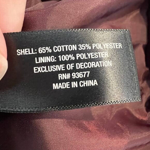 Liz Claiborne Outwear Zip Up Jacket with Hood Burgundy Whimsygoth sz Medium - Picture 11 of 11